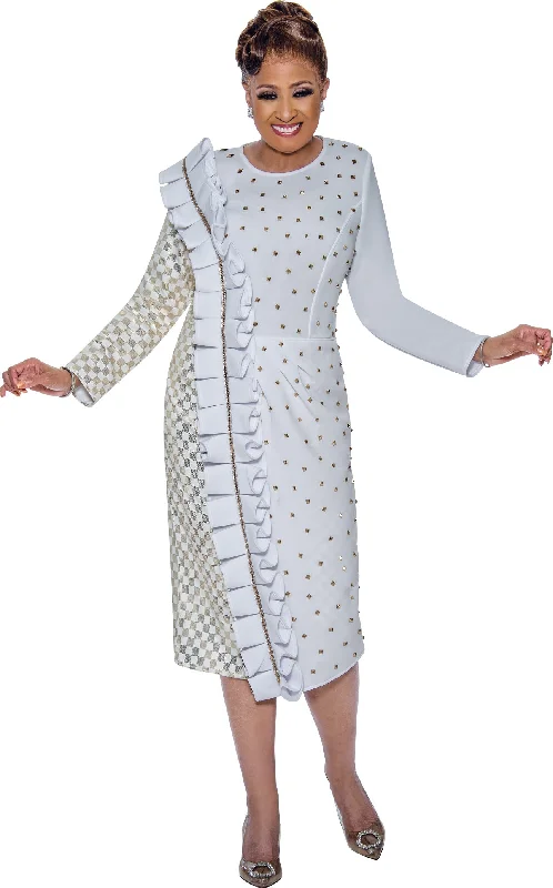 Deal of the Week Divine Apparel DCC5411W Plus Size Ruffle Beaded Mother of the Bride Dress