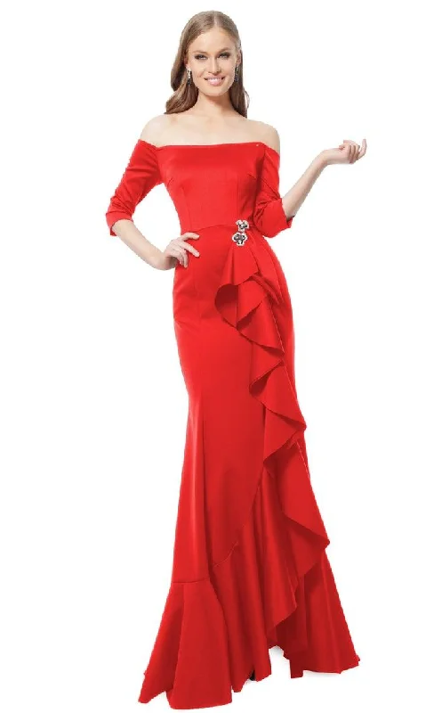 Closeout Jovani 68429 Long Off Shoulder Formal Dress