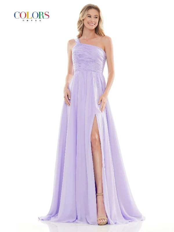 Deep Discounts Colors 2714 Colors Long One Shoulder Prom Chiffon Dress