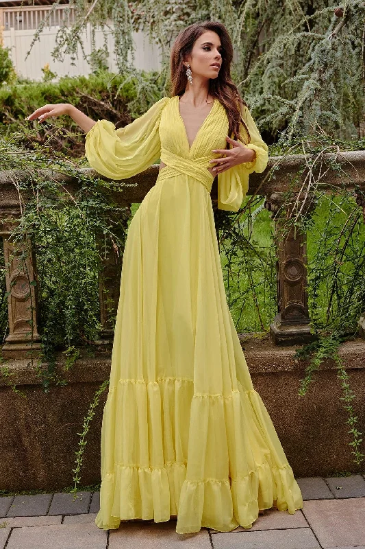 Savings Spectacular Jovani 23325 Long Sleeve Maxi Formal Dress