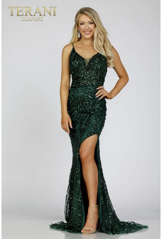 Seasonal Sale Terani Couture 231E0516 Long Sequin Prom Formal Fitted Dress