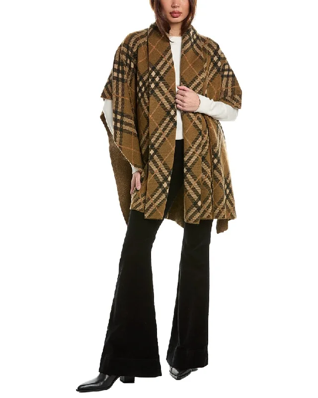 Burberry Check Wool & Mohair-Blend Cape