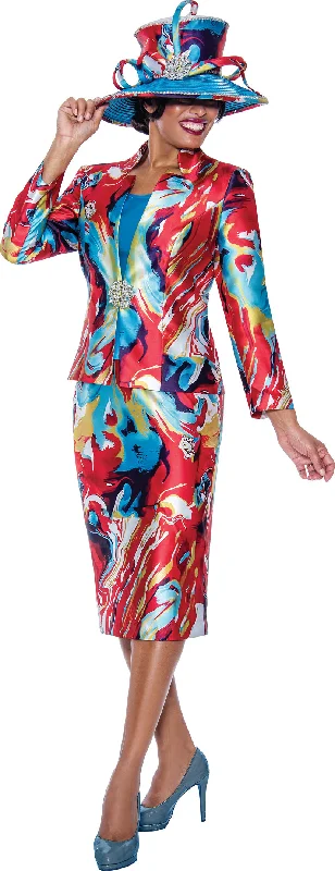 Price Drop Divine Apparel G10193W Formal Plus Size Printed Tea Length Dress