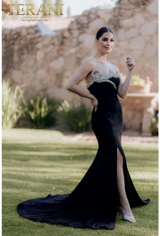 Deep Discounts Terani Couture 232E1296 Long Beaded Formal Prom Mermaid Dress