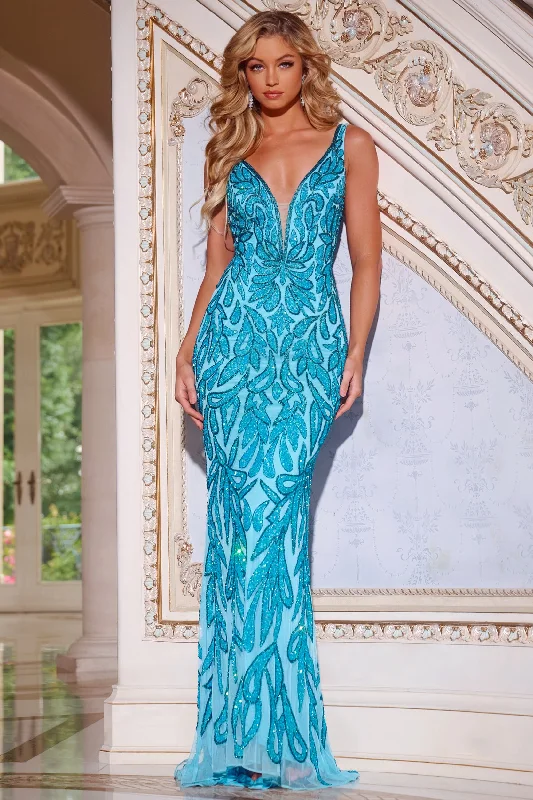 Reduced Prices Jovani 38917 Long Mermaid Formal Sequin Prom Dress