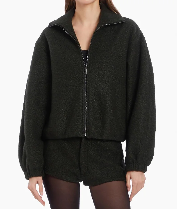 Shop and Save Combo Bomber Jacket In Dark Green