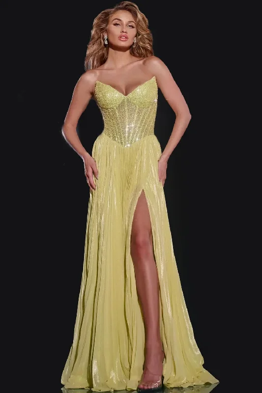 Online Exclusive Jovani 43115 Pleated Long Formal A Line Prom Dress