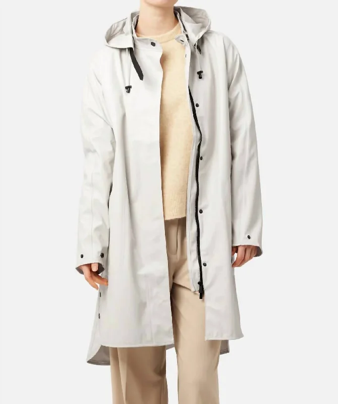 Buy Now Hooded Rain Slicker Jacket In Milk Creme