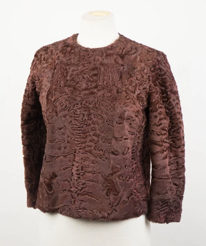 Weekend Deal Brunello Cucinelli Bole Astrakhan Fur Biker Jacket - Brown