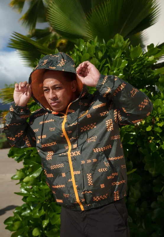 ʻANO KĀPALA OLIVE & ORANGE WINDBREAKER