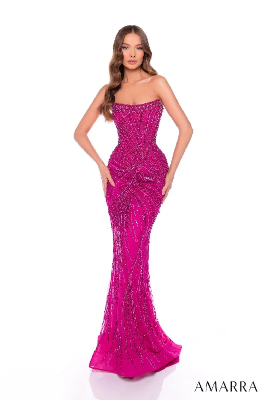 Amarra 88095 Beaded Sequin Mermaid Long Formal Prom Dress