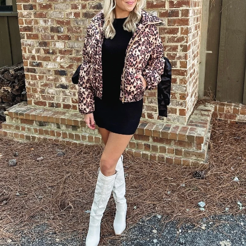 Fantastic Deals Cheetah Puffer Jacket