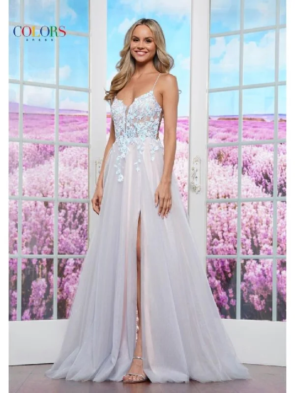 Colors 3497 Long A Line Formal Evening Prom Dress