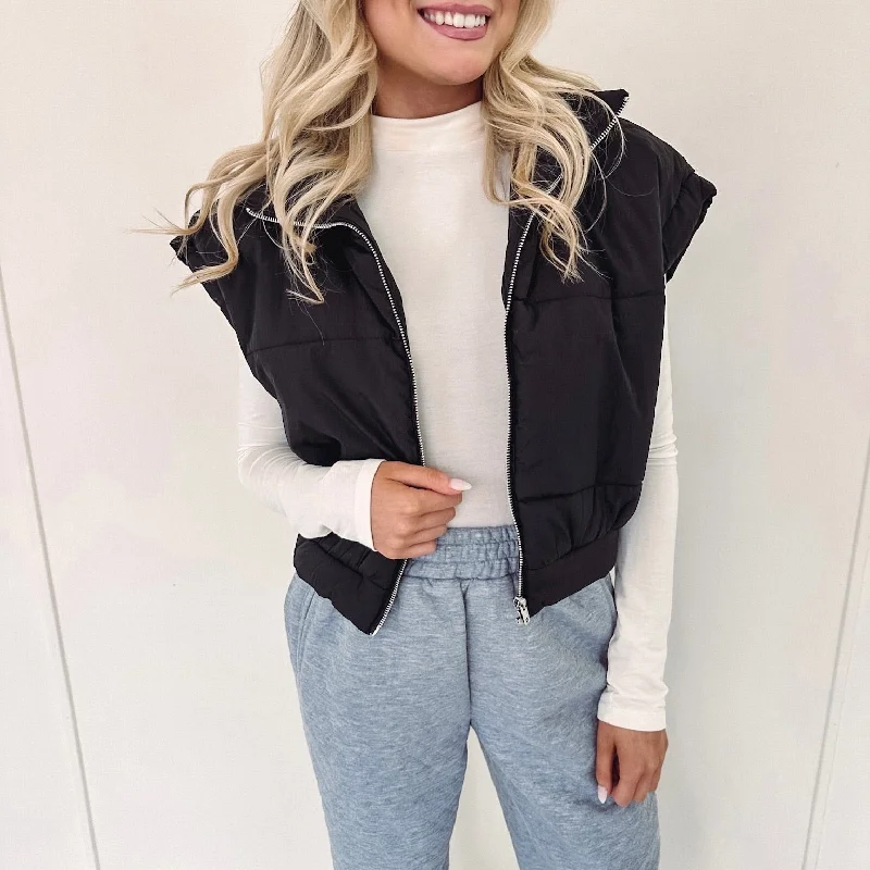 Quick Sale Jemma Cropped Puffer Vest