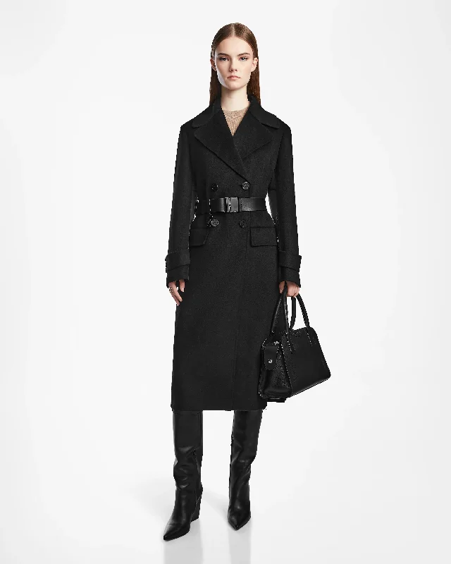 Reduced Prices IVE WOMEN'S BELTED WOOL COAT WITH QUILTED PUFFER BACK