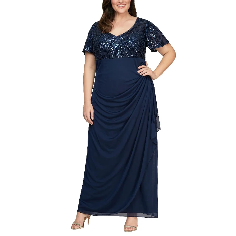 Shop and Save Alex Evenings AE8496771 Plus Size Long Formal Dress