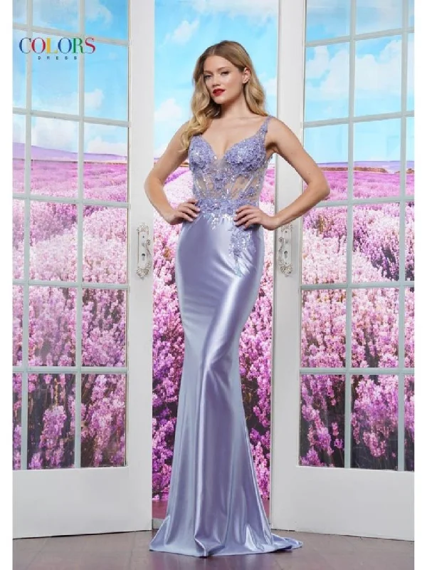 Limited Time Colors 3596 Formal Metallic Long Fitted Prom Dress