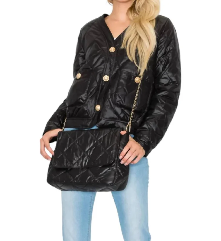 New Deals Johya Puff Jacket Matching Crossbody Bag In Black
