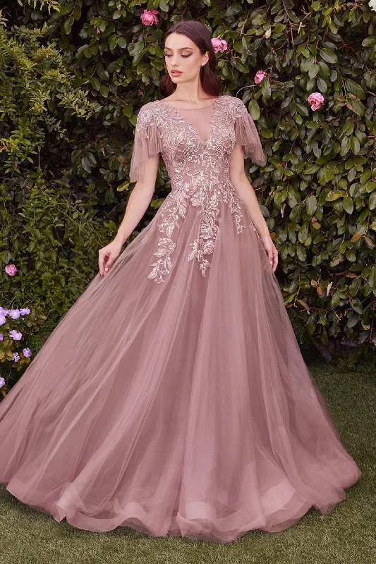 Customer Appreciation Sale Andrea & Leo A1351 A Line Sequin Long Formal Prom Dress