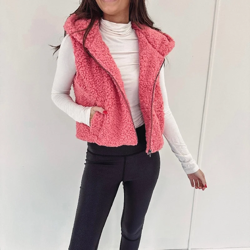Final Sale Teddy Vest - Pink
