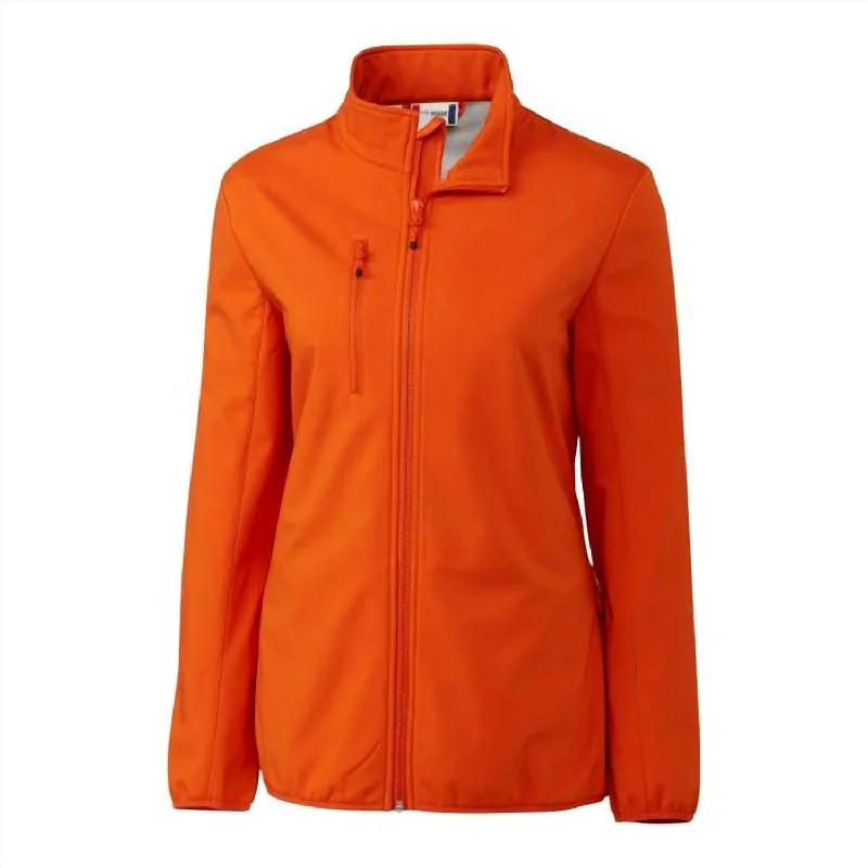 Women's Trail Stretch Softshell Full Zip Jacket In Blood Orange