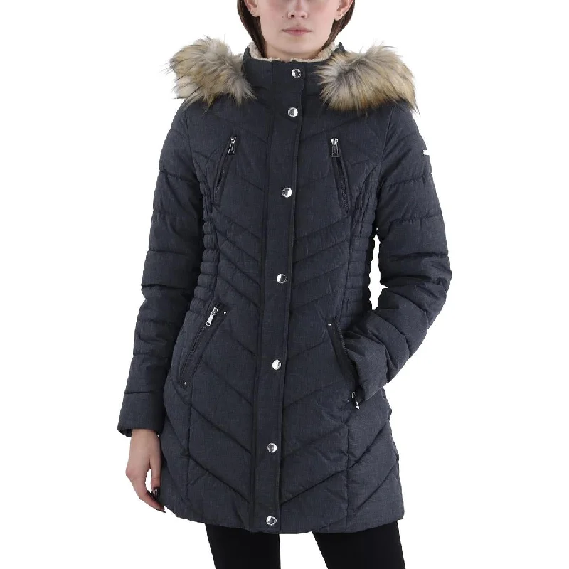 Womens Quilted Hooded Puffer Jacket