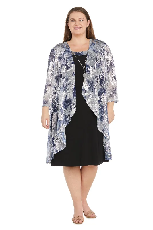 Clearance Sale R&M Richards 1707W Short Mother of the Bride Dress Metallic Jacket Dress