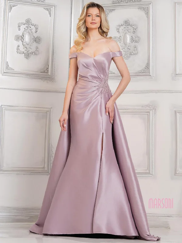 Early Access Marsoni MV1310 Long Beaded Formal Overskirt Prom Dress