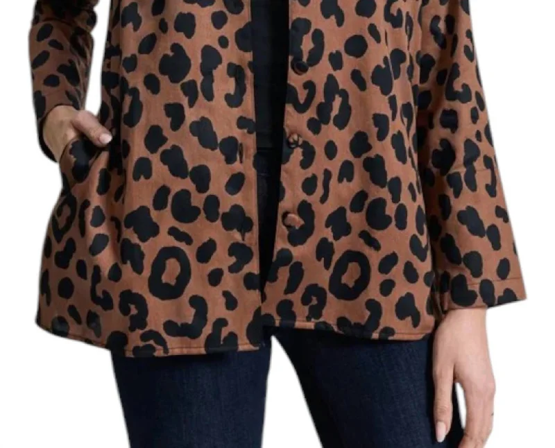 Crazy Savings Carolina Jacket In Macchiato/black Cheetah
