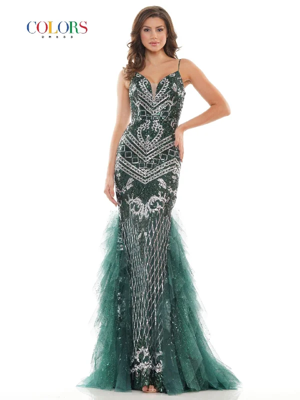 Blowout Sale Colors 2738 Colors Prom Long Formal Glitter Mesh Dress