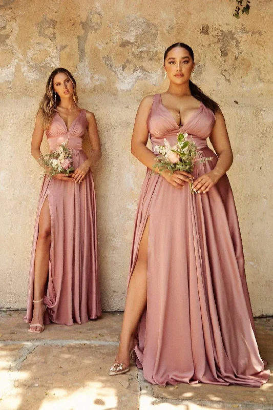 Cinderella Divine CD7469 Long Prom Dress Evening Gown Rose Gold