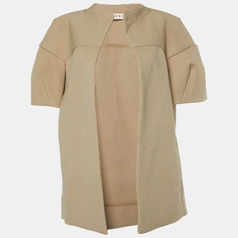 Deal Dash Marni Beige Crepe Open Front Jacket