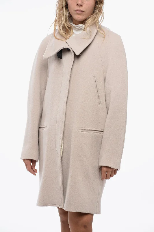 Isabel Marant Blended Virgin Wool Coat with Buckle Detailed Collar