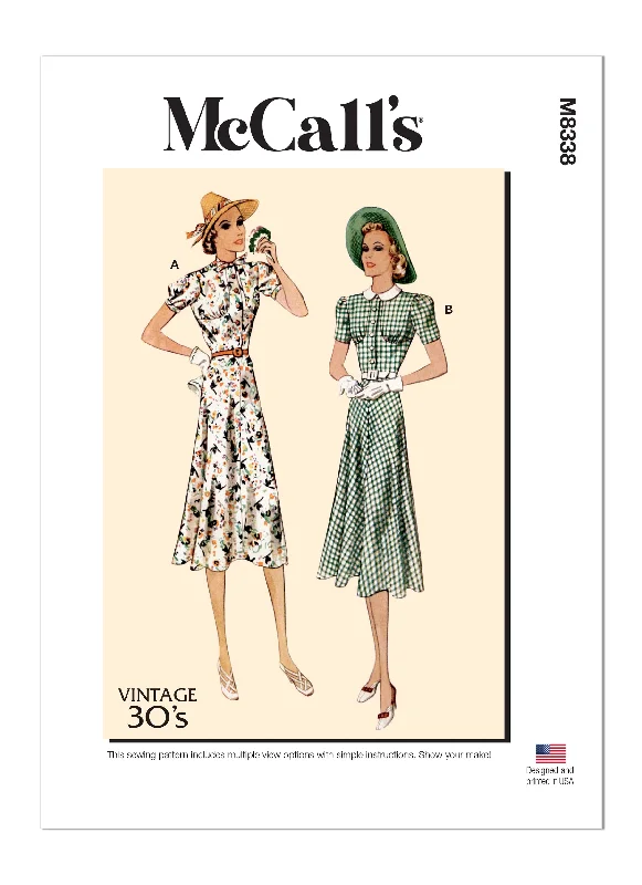 Deal Dash McCall's Sewing Pattern M8338 Misses' Vintage Dresses and Belt