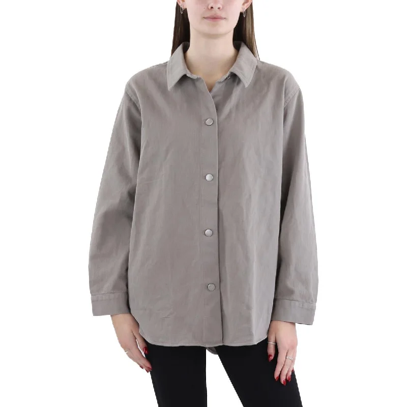 Overstock Womens Organic Cotton Solid Shirt Jacket