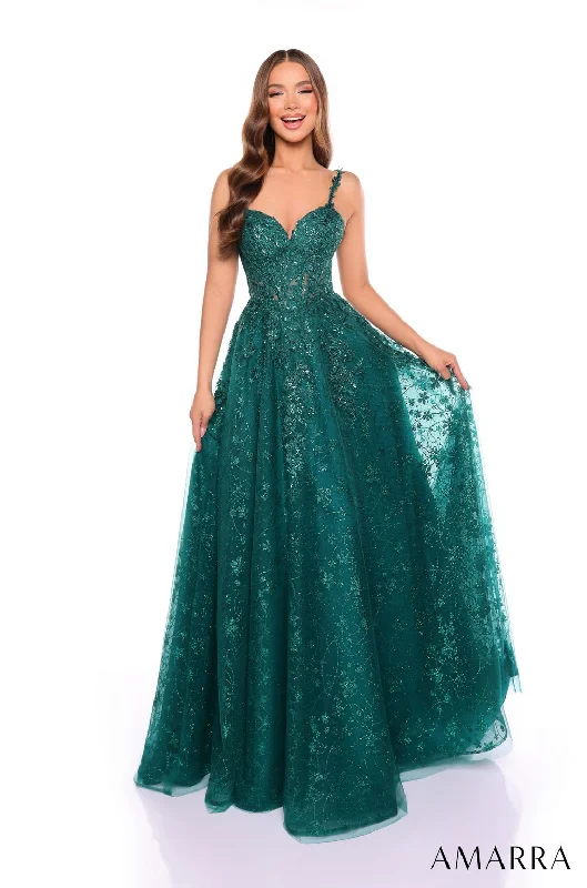 Amarra 88124 Glitter Long Formal Evening Prom Dress