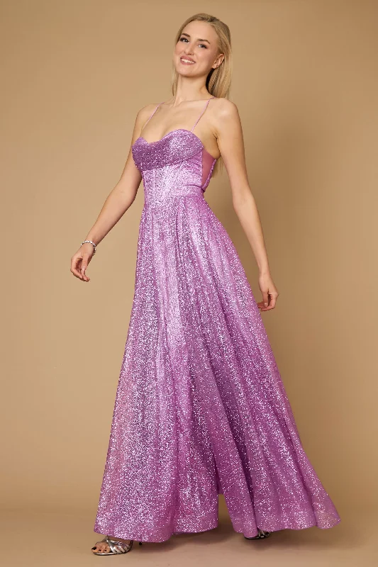 Best Bargains Long Sparkling Cowl Corset Prom Dress Mauve