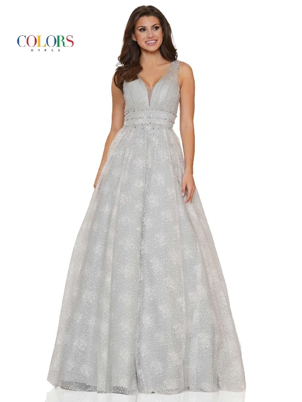 Bargain Bin Colors 2736 Colors Prom Long Sleeveless Beaded Ball Gown