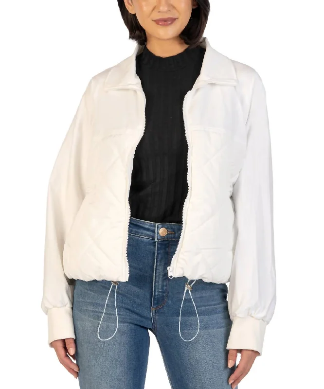 Price Reduction Adley Mixed Media Jacket In Off White