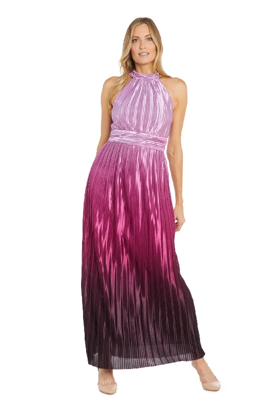 R&M Richards 6606 Ombre Pleated Long Formal Prom Dress