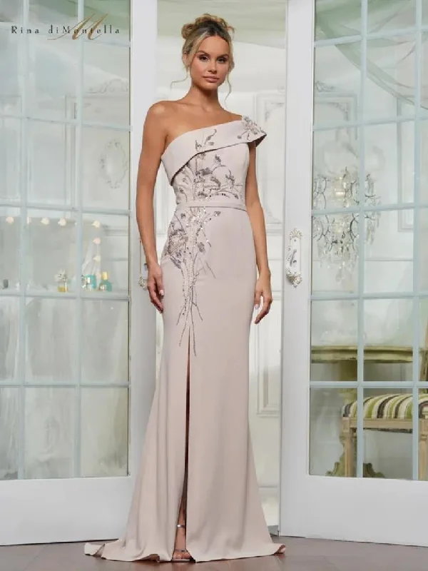 Rina di Montella RD3203 Long Beaded Slit Formal Dress