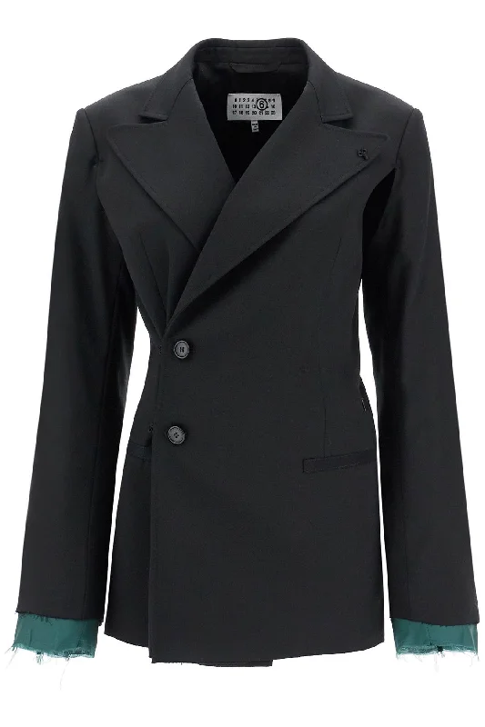 Online Only Mm6 Maison Margiela Women's Laye Twill Blazer