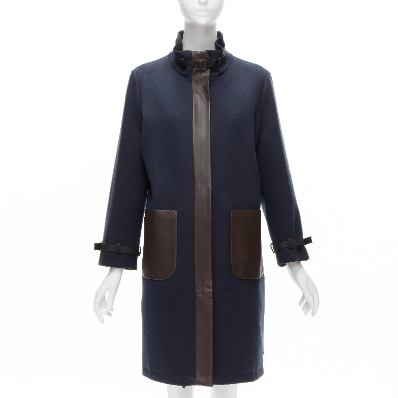 Instant Discount Loro Piana Storm System Reversible cashmere wool leather trimmed coat