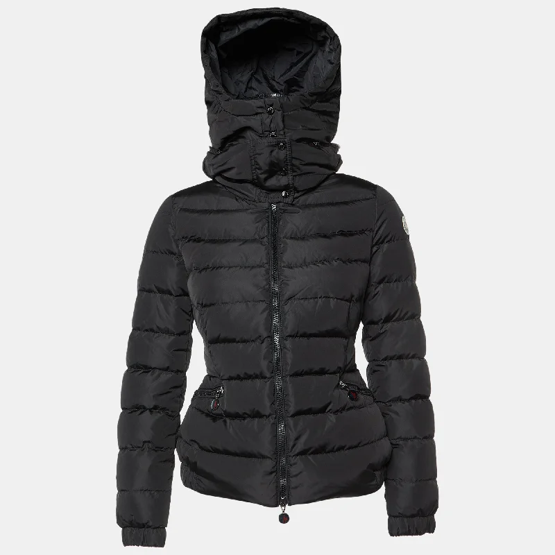 Low Prices Moncler Black Nylon Detachable Hood Sanglier Giubbotto Down Jacket