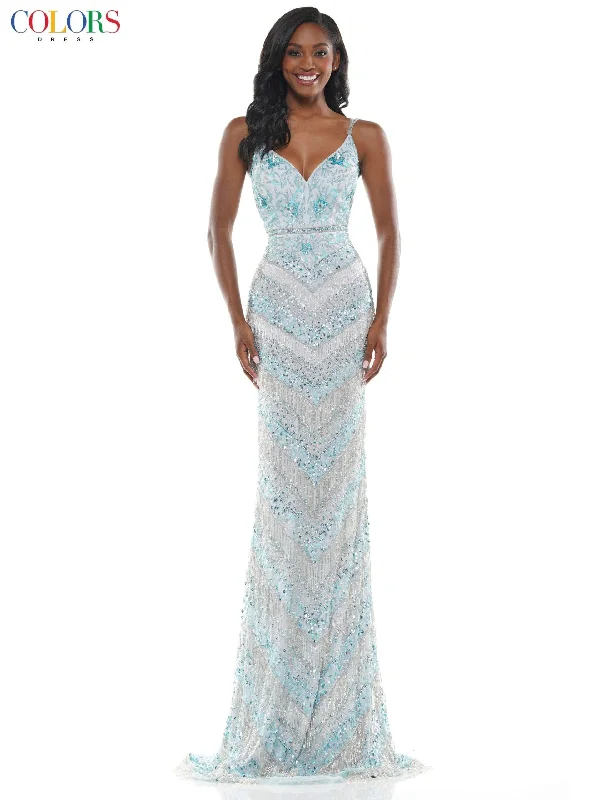 Quick Sale Colors K109 Colors Long Spaghetti Strap Beaded Prom Dress