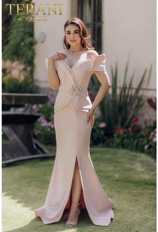 Must-Have Deals Terani Couture 232M1560 Long Formal Prom 3D Floral Mermaid Dress