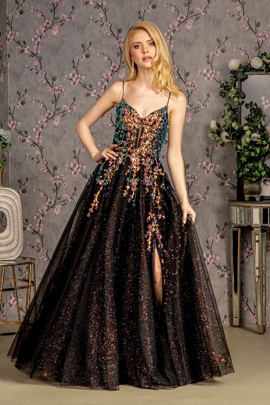 Deal of the Week Long Glitter Sequin Formal Prom A Line Dress