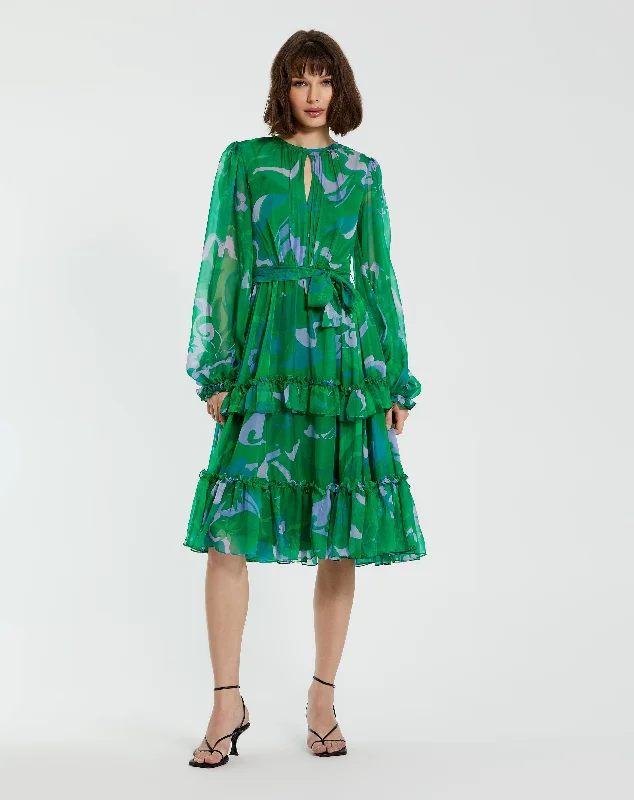 Discount Mania Mac Duggal 68760 Short Cocktail Long Sleeve Dress