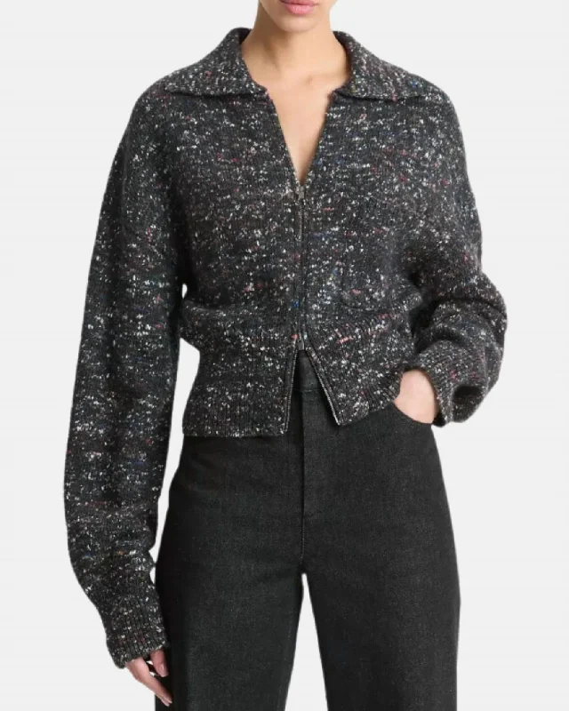 Can't Miss Donegal Zip Front Jacket In Black Donegal
