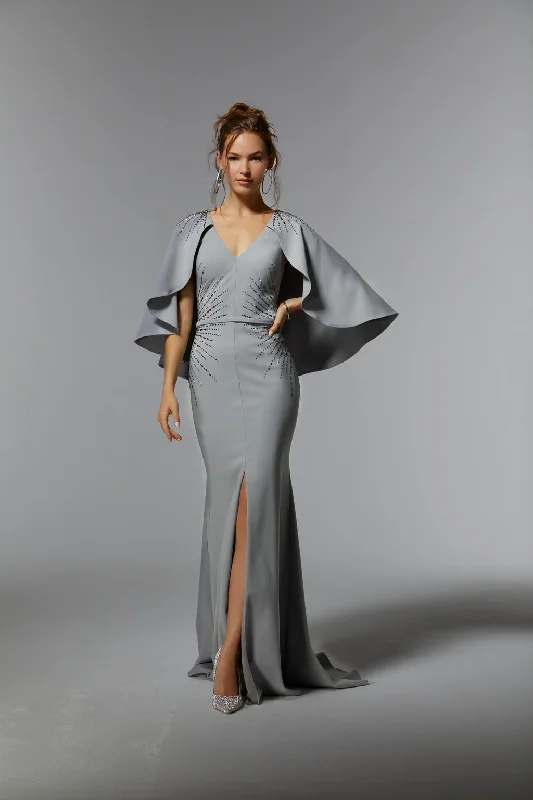 Crazy Savings MGNY Madeline Gardner New York 72914 Evening Long Dress with Detachable Cape